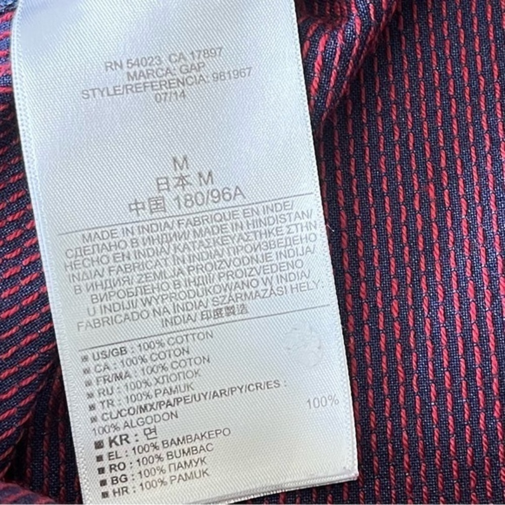 Gap Men’s Medium Buttoned Long Sleeve‎ Indigo Shirt - Picture 7 of 8